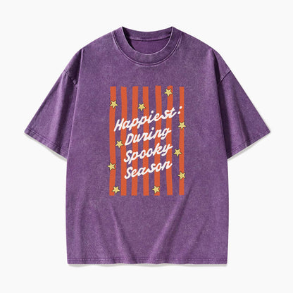 Happiest During Spooky Season Washed Tees