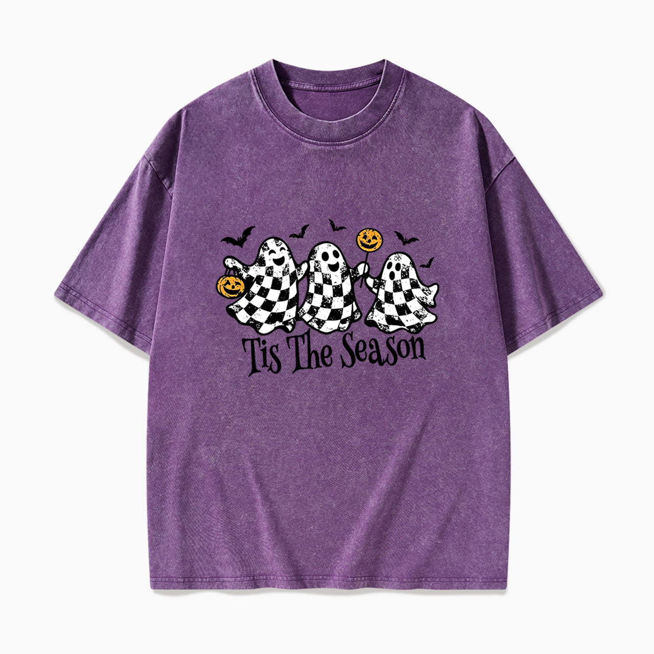 Ghosts Tis The Season Halloween Washed Tees