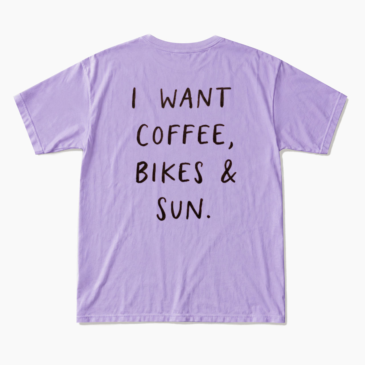 I Want Coffee Bikes and Sun Back Design T Shirts