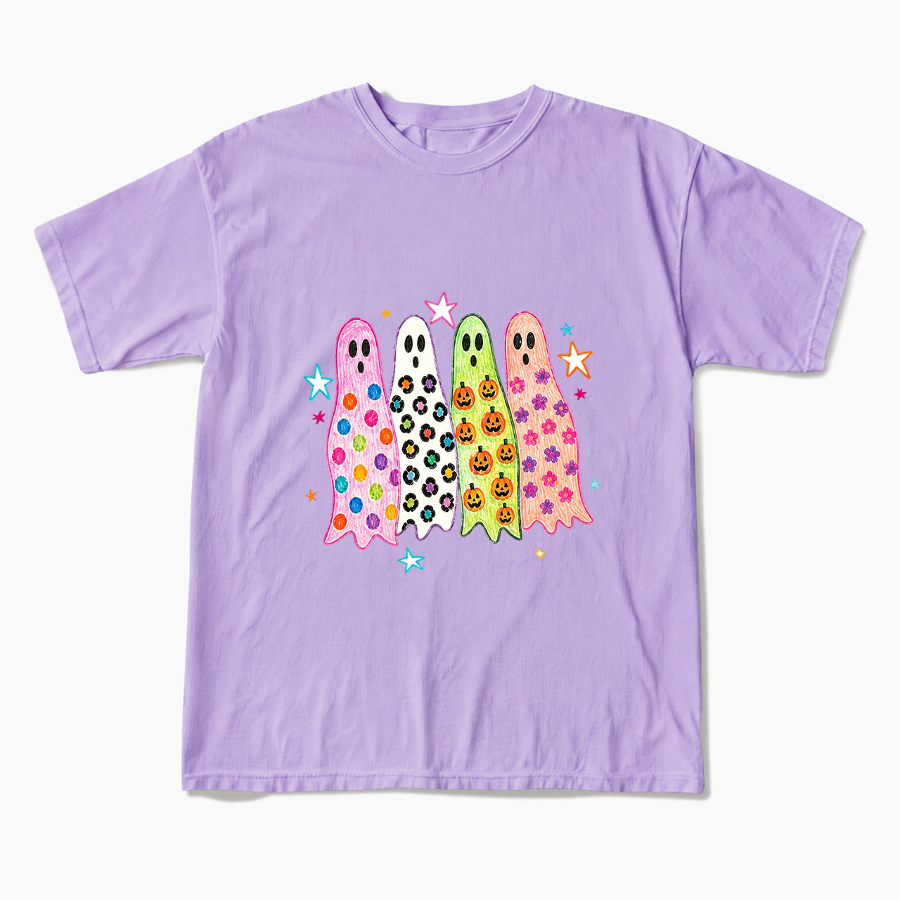Colorful Leopard Ghost Halloween T Shirts