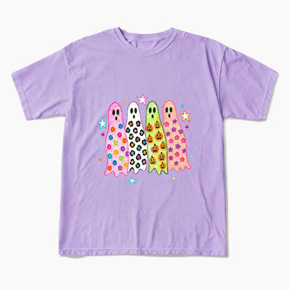 Colorful Leopard Ghost Halloween T Shirts