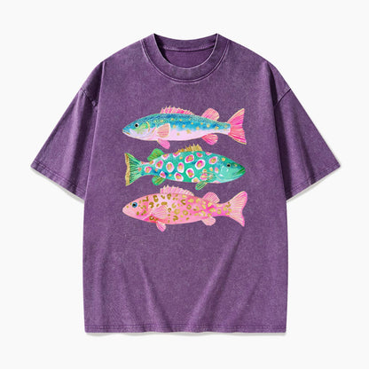 Colorful Fish Washed Tees