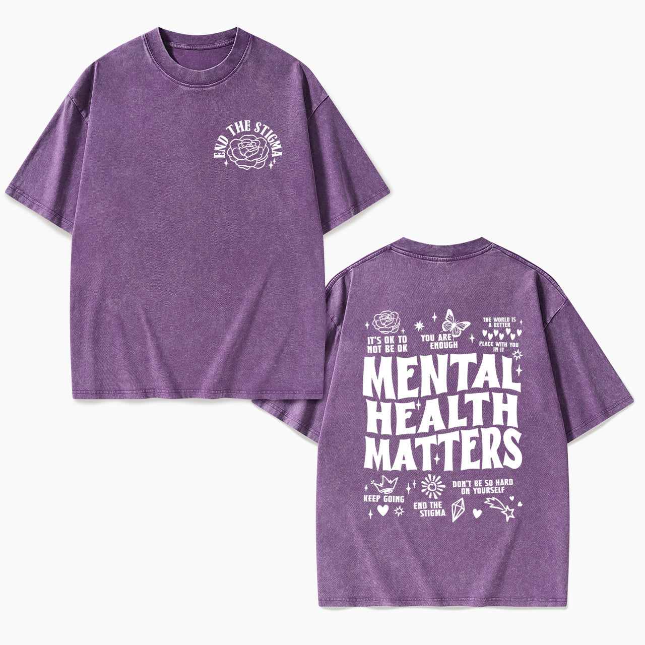 Mental Health Matters Two Sides Washed Tees