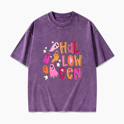 Ghost Doodle Halloween Washed Tees