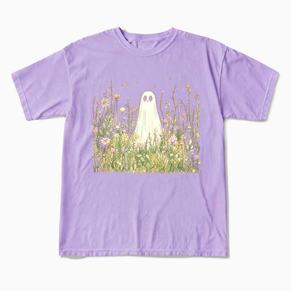 Cute Ghost with Wildflowers T Shirts