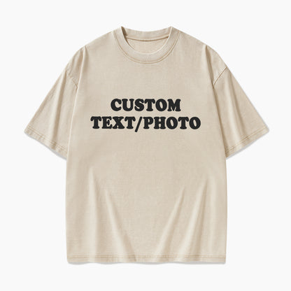 Custom Personalized Text Photo Washed Tees Jellypine