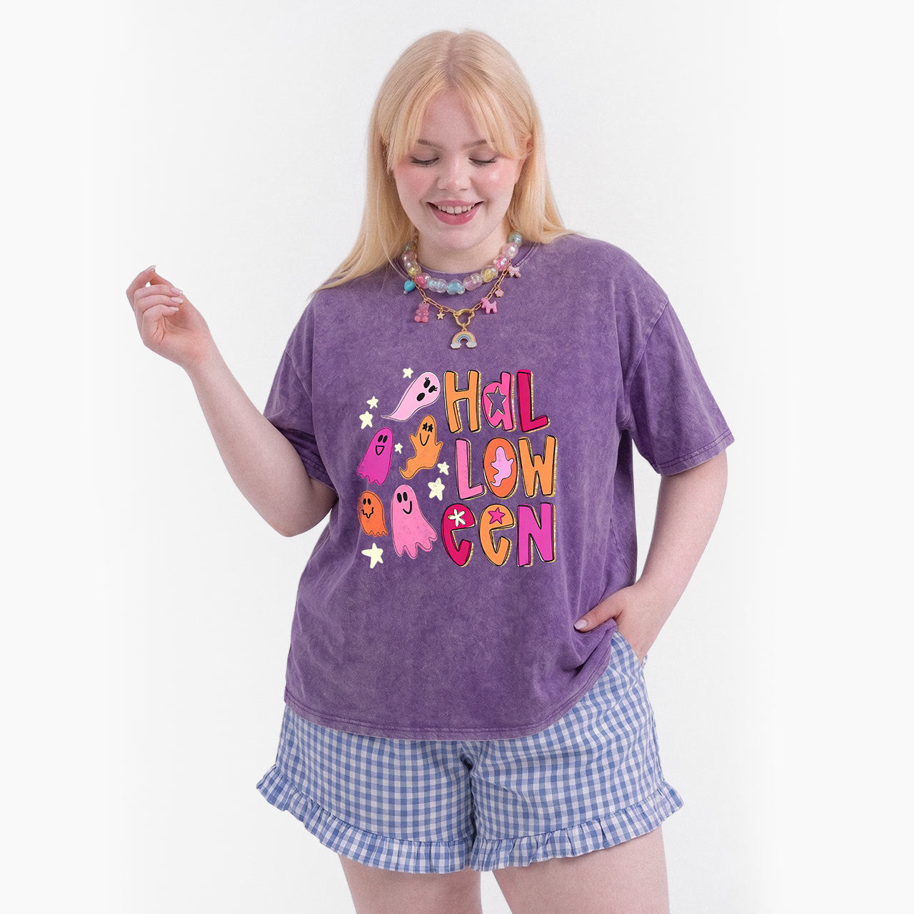 Ghost Doodle Halloween Washed Tees