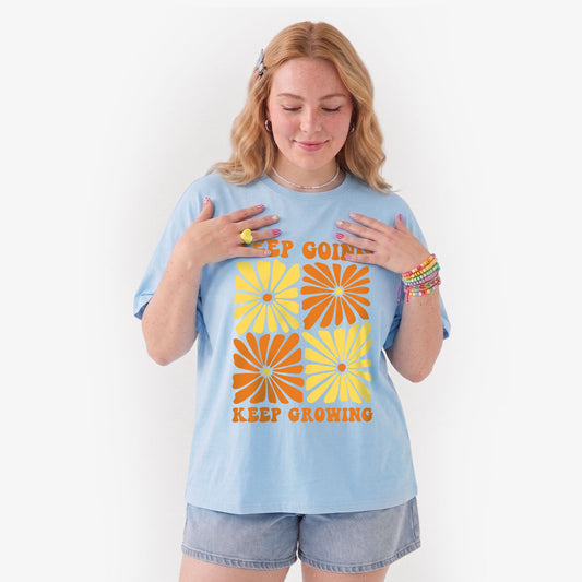 Retro Floral Keep Going Keep Growing T Shirts