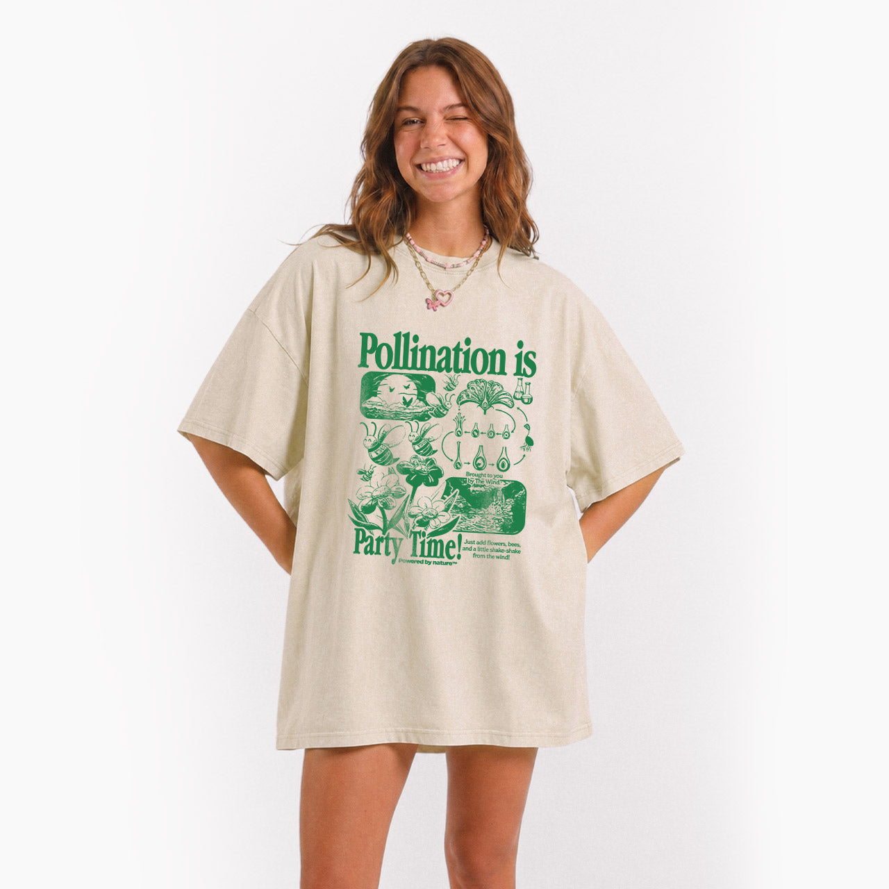 Bee Pollination Vintage Washed Tees