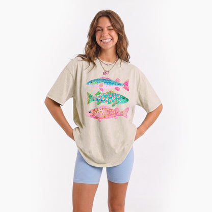 Colorful Fish Washed Tees
