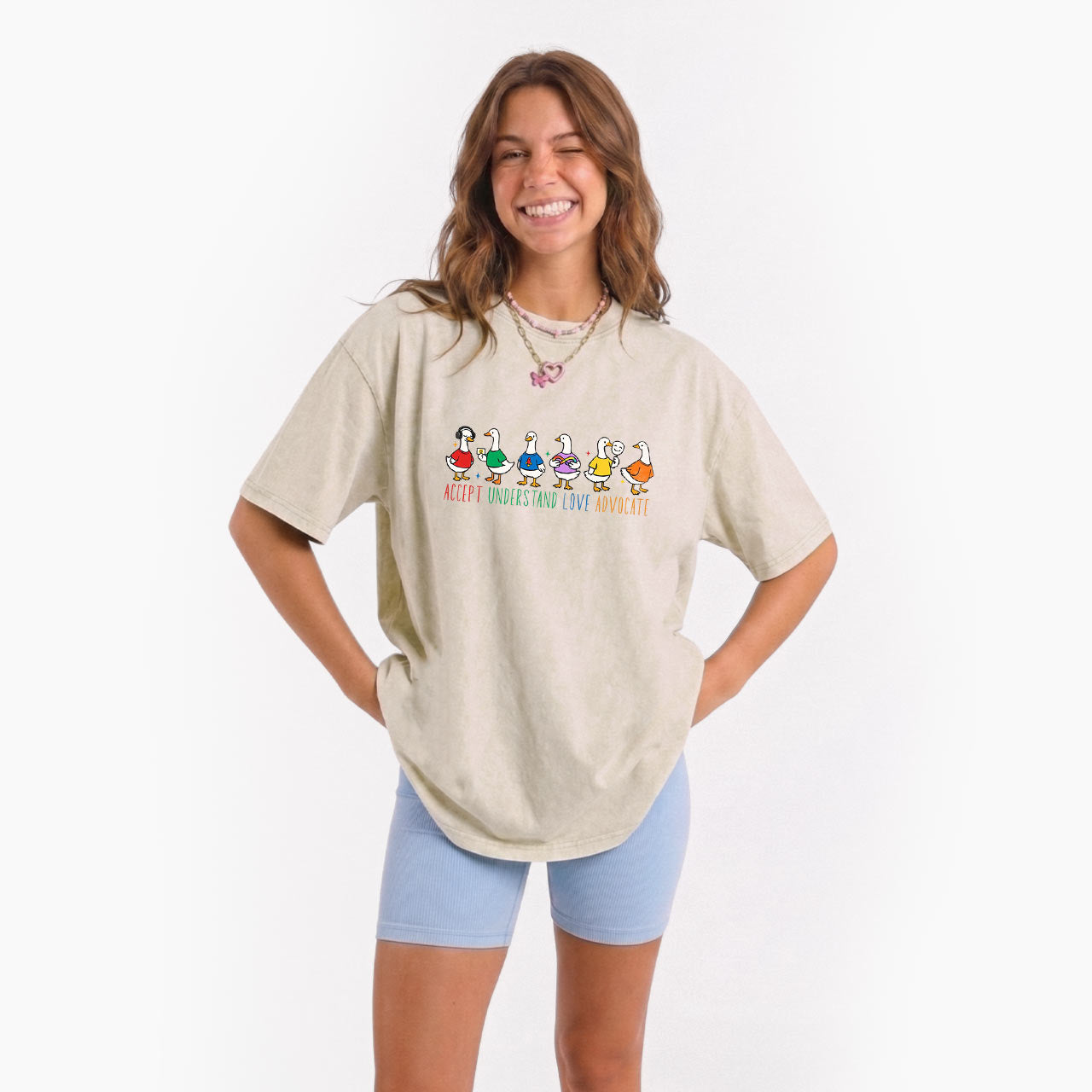 Accept Understand Love Advocate Goose Washed Tees
