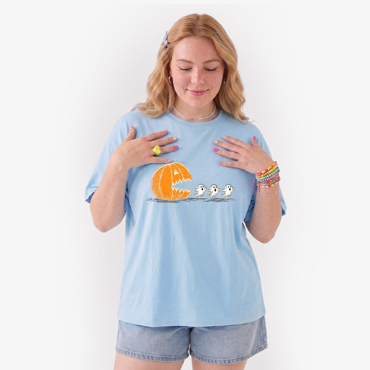 Pumpkin Chasing Ghost Halloween T Shirts