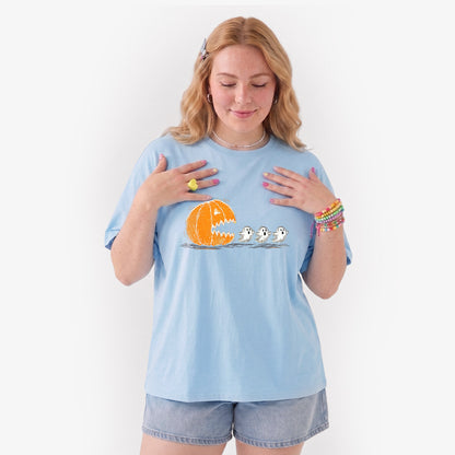 Pumpkin Chasing Ghost Halloween T Shirts