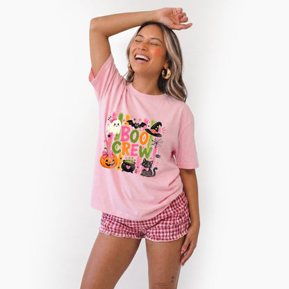 Striped Boo Crew Halloween T Shirts