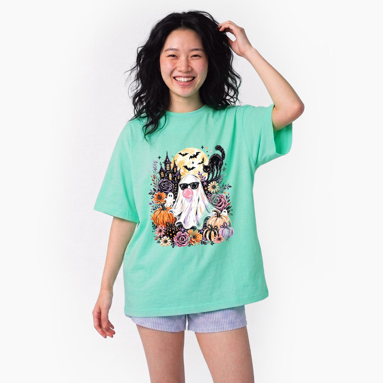 Ghost Blowing Bubble Gum Halloween T Shirts