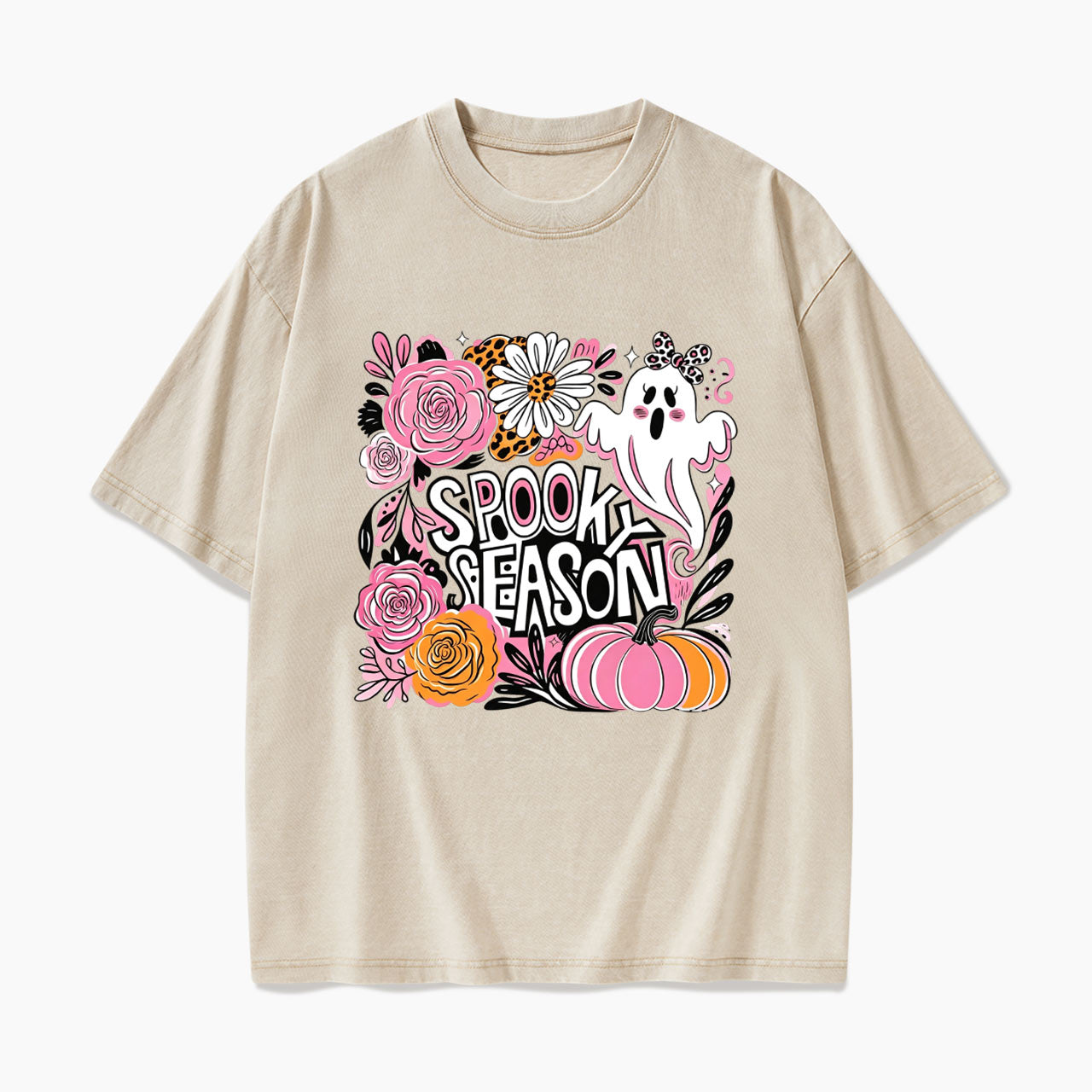 Pastel Ghost Spooky Season Halloween Washed Tees