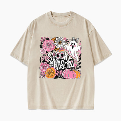 Pastel Ghost Spooky Season Halloween Washed Tees