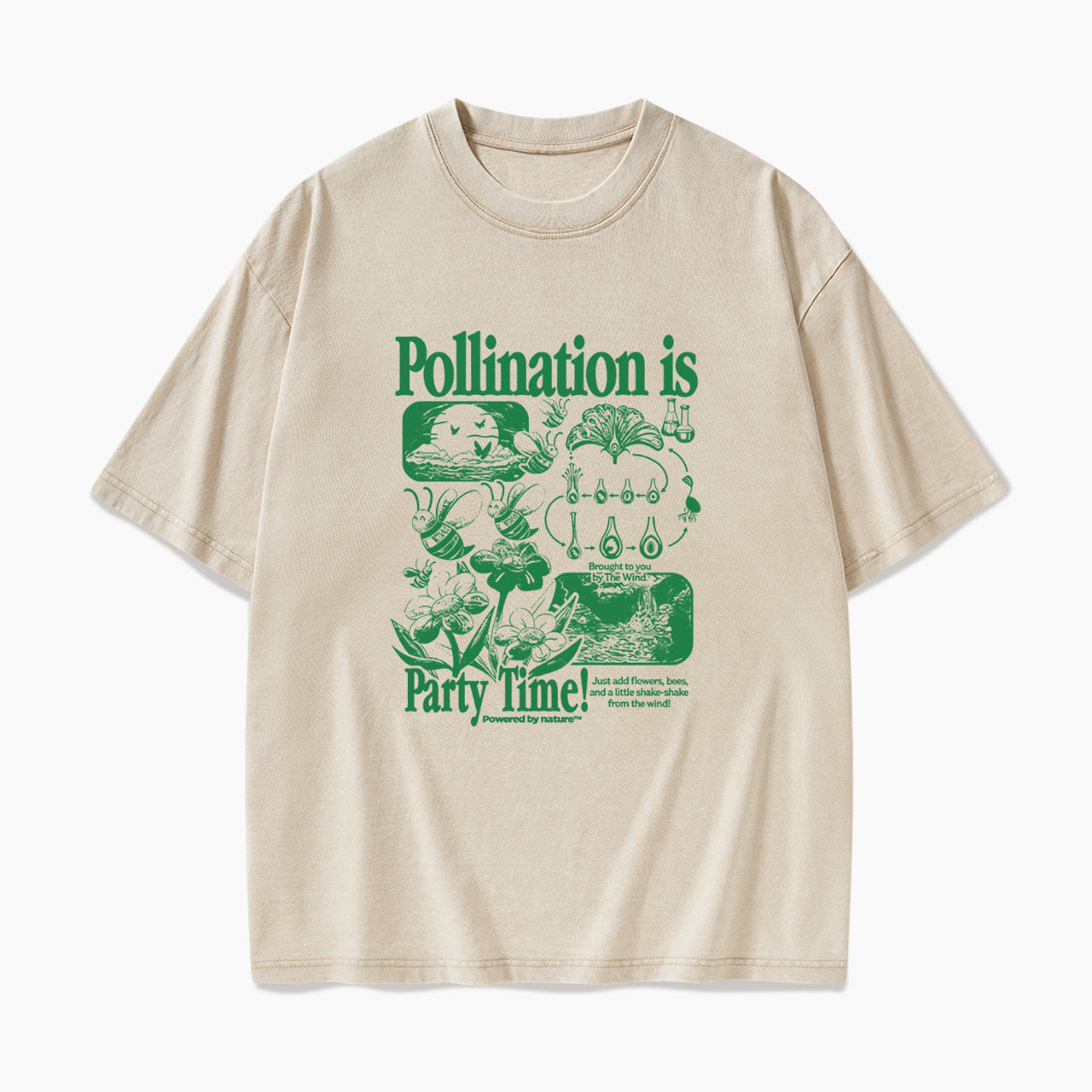 Bee Pollination Vintage Washed Tees