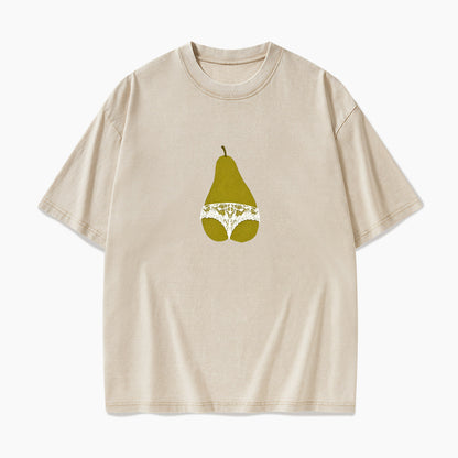 Pear Shaped And Proud Washed Tees