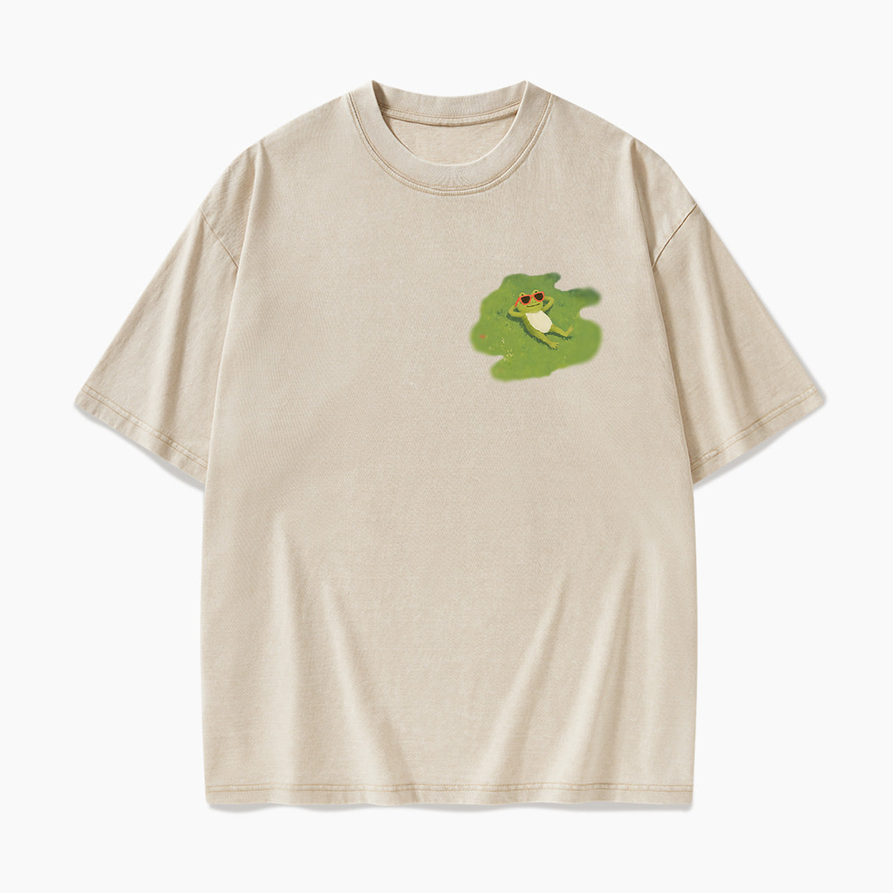 Cute Chill Frog Washed Tees