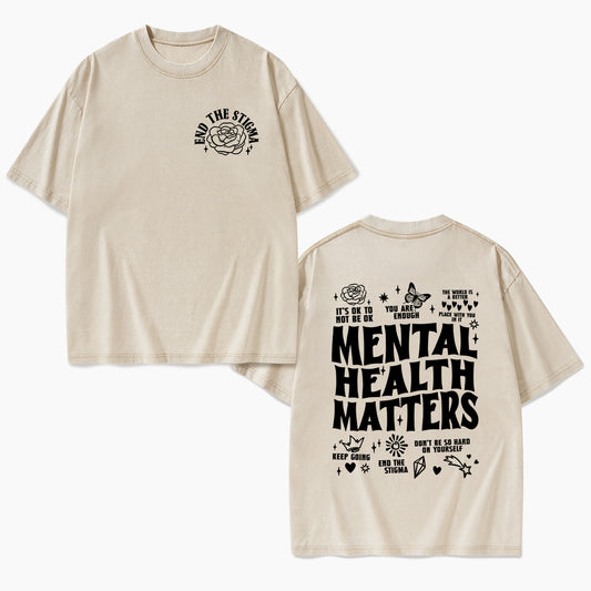 Mental Health Matters Two Sides Washed Tees