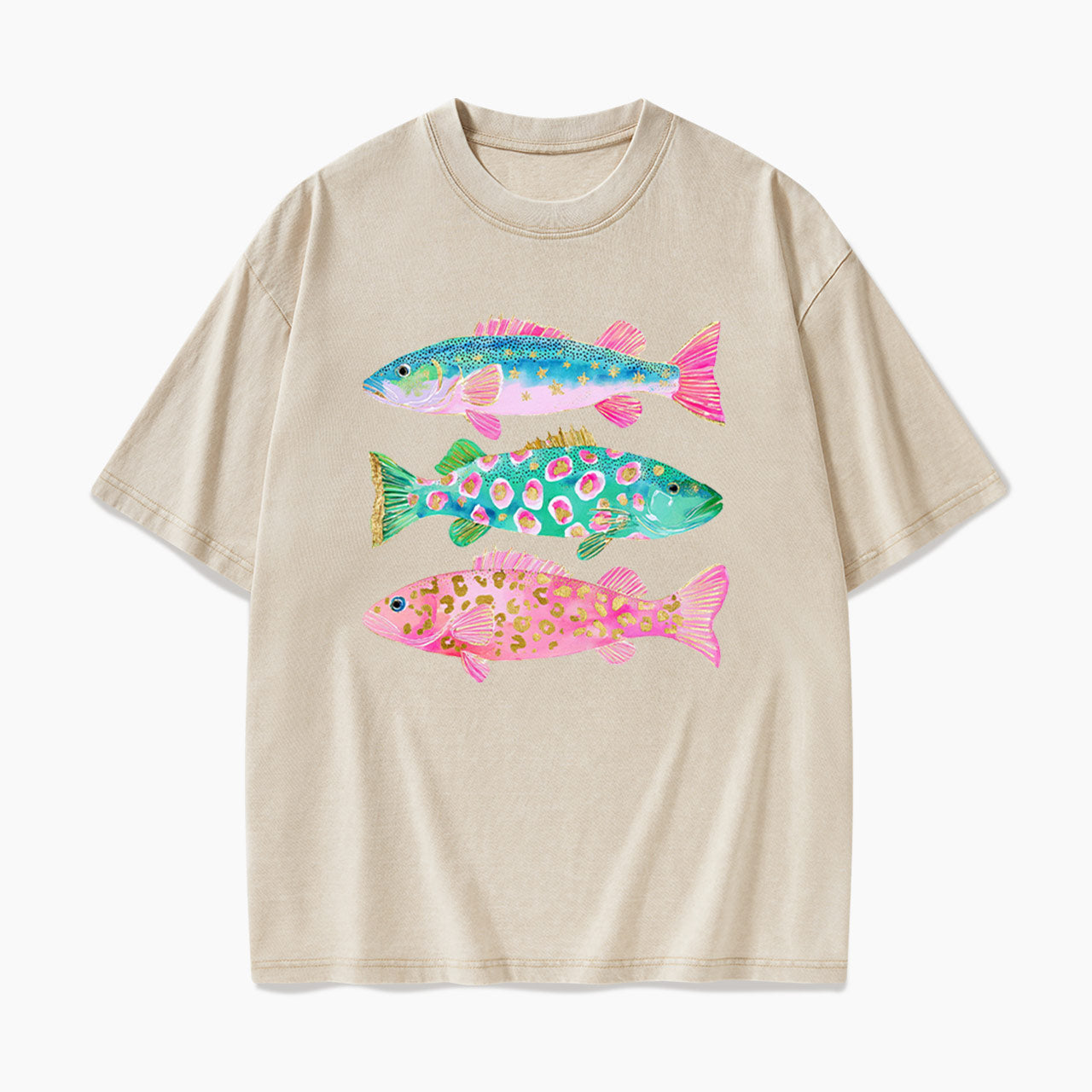 Colorful Fish Washed Tees