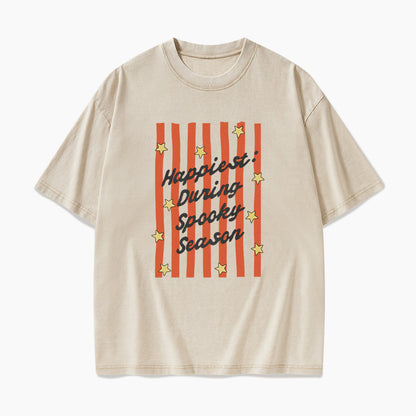 Happiest During Spooky Season Washed Tees