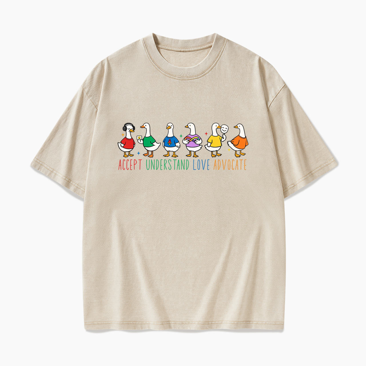 Accept Understand Love Advocate Goose Washed Tees