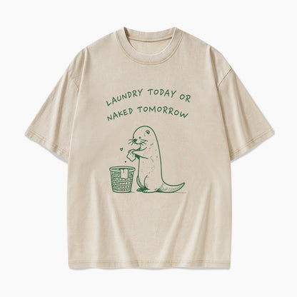 Laundry Today or Naked Tomorrow Washed Tees