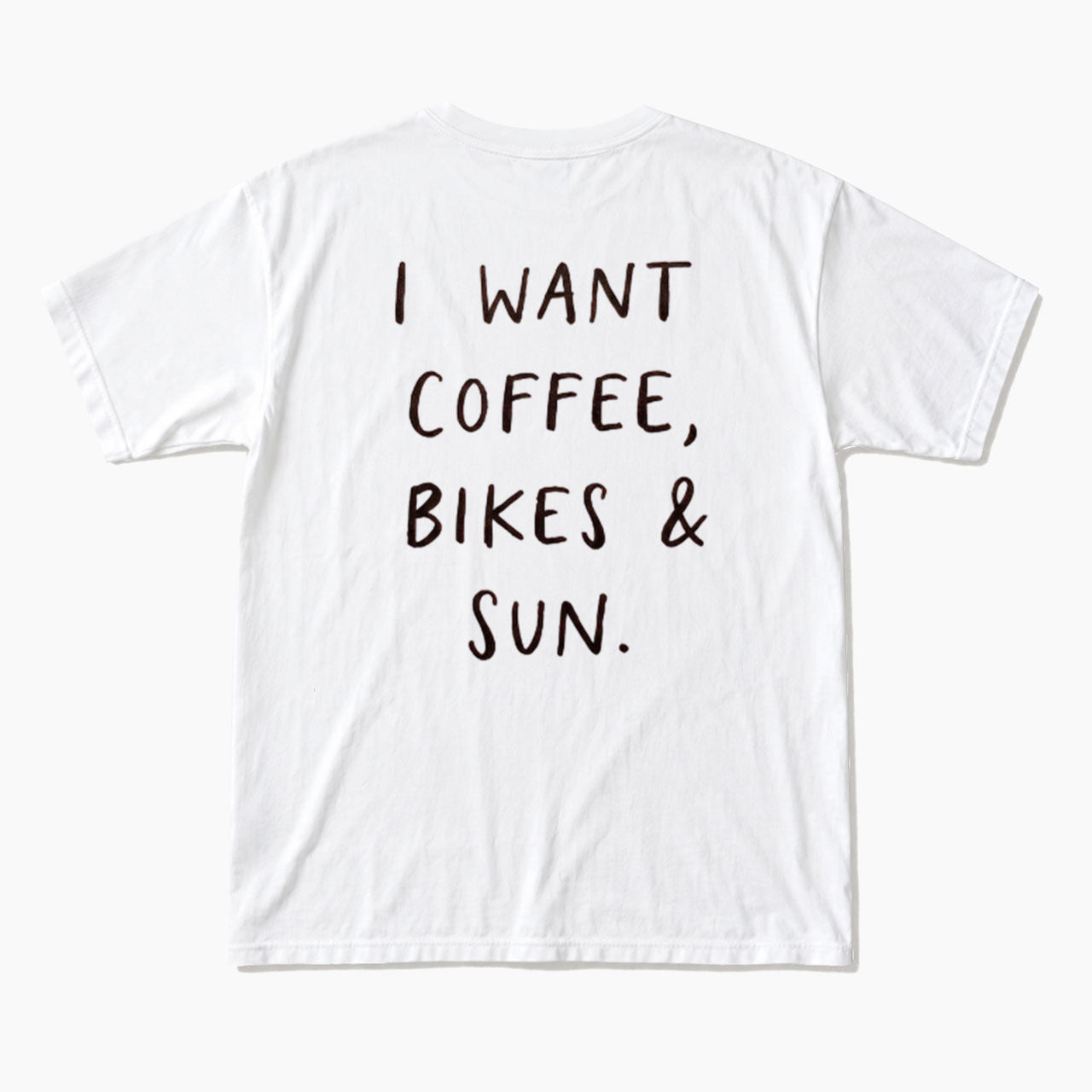 I Want Coffee Bikes and Sun Back Design T Shirts