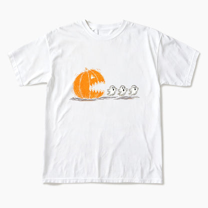 Pumpkin Chasing Ghost Halloween T Shirts