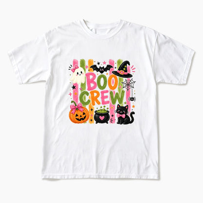 Striped Boo Crew Halloween T Shirts