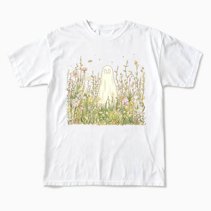 Cute Ghost with Wildflowers T Shirts