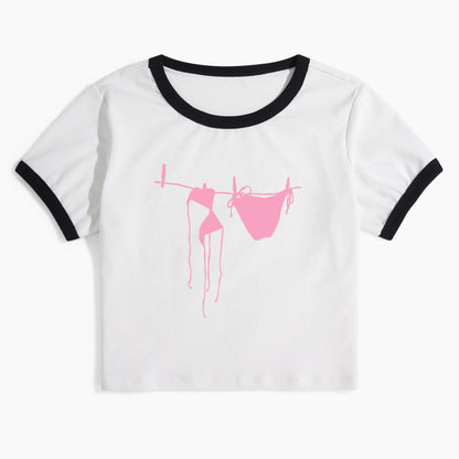 Pink Bikini Ringer Tee