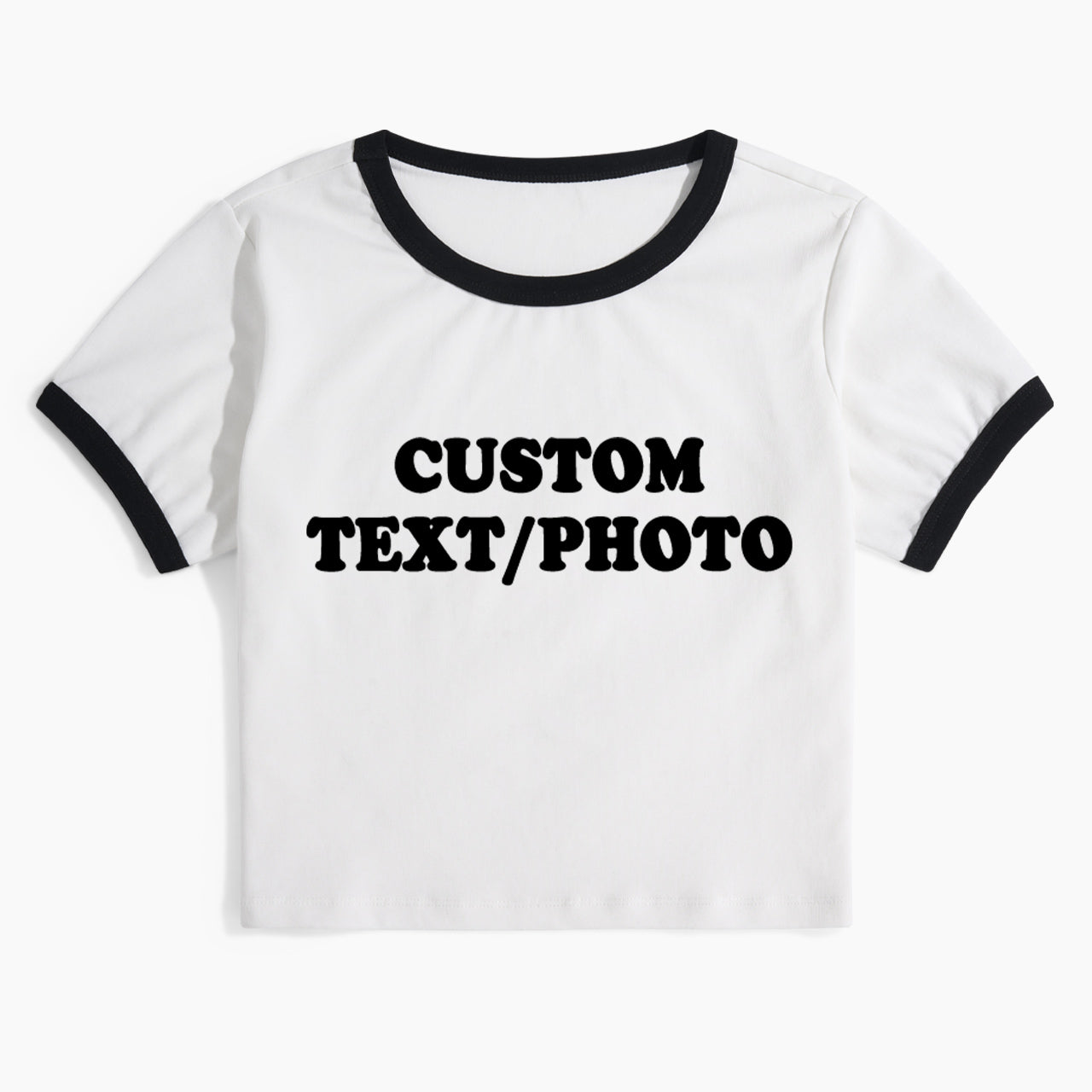 Custom Personalized Text Photo Ringer Tee Jellypine