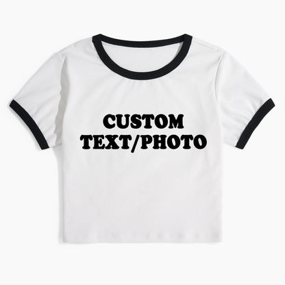 Custom Personalized Text Photo Ringer Tee Jellypine