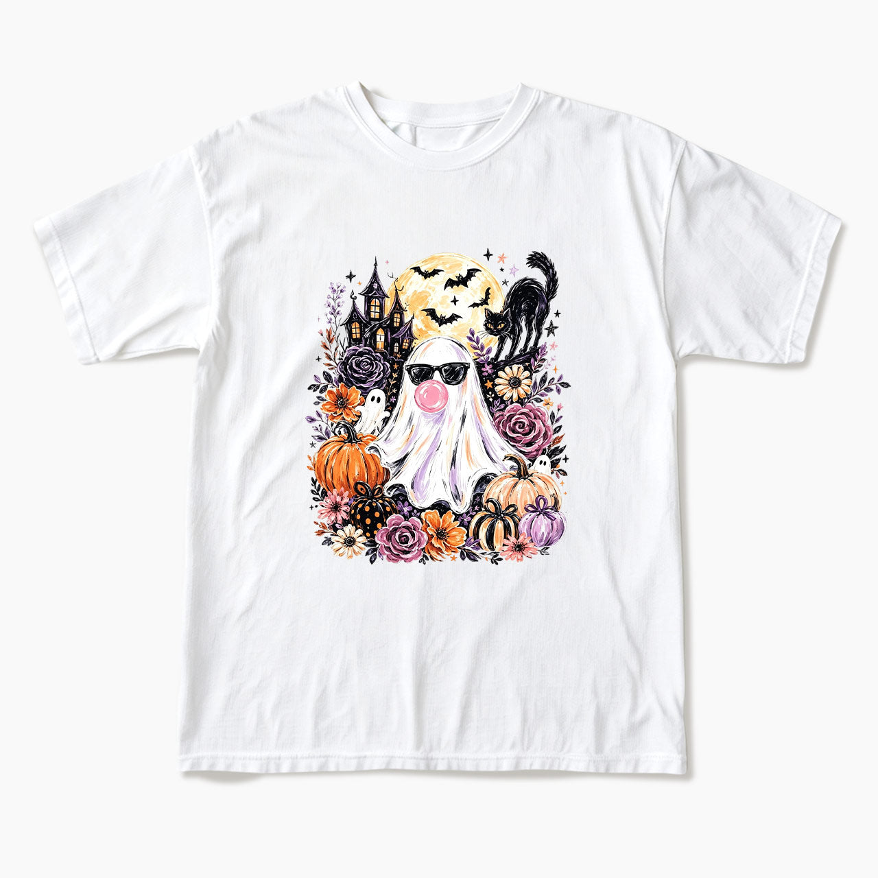 Ghost Blowing Bubble Gum Halloween T Shirts