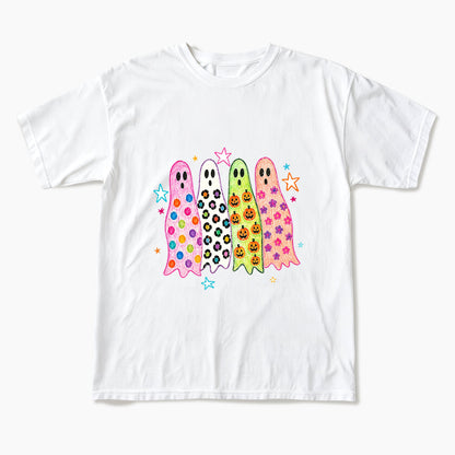 Colorful Leopard Ghost Halloween T Shirts