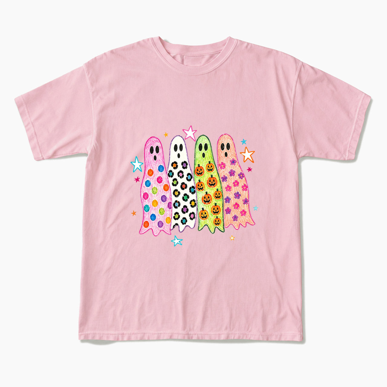 Colorful Leopard Ghost Halloween T Shirts