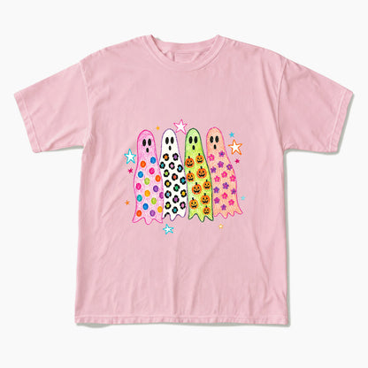 Colorful Leopard Ghost Halloween T Shirts