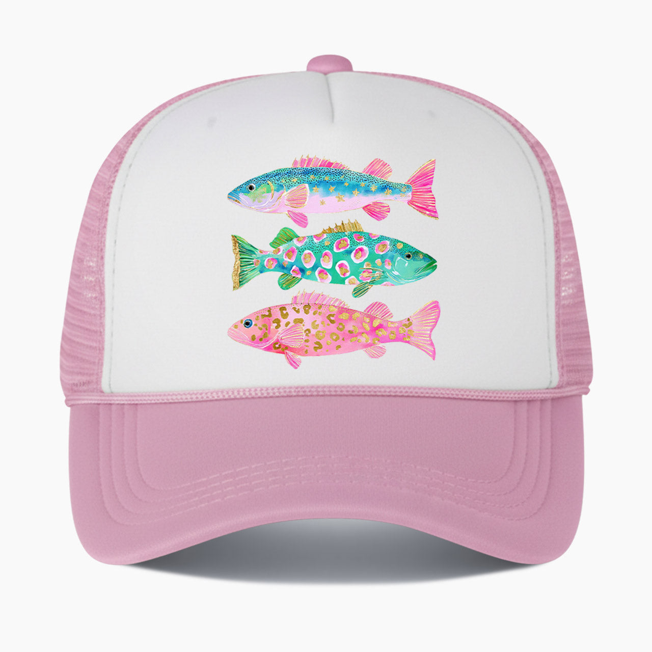 Colorful Fish Colorblock Trucker Hat