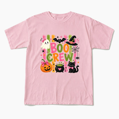 Striped Boo Crew Halloween T Shirts