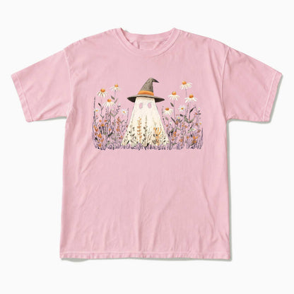 Floral Ghost Halloween T Shirts