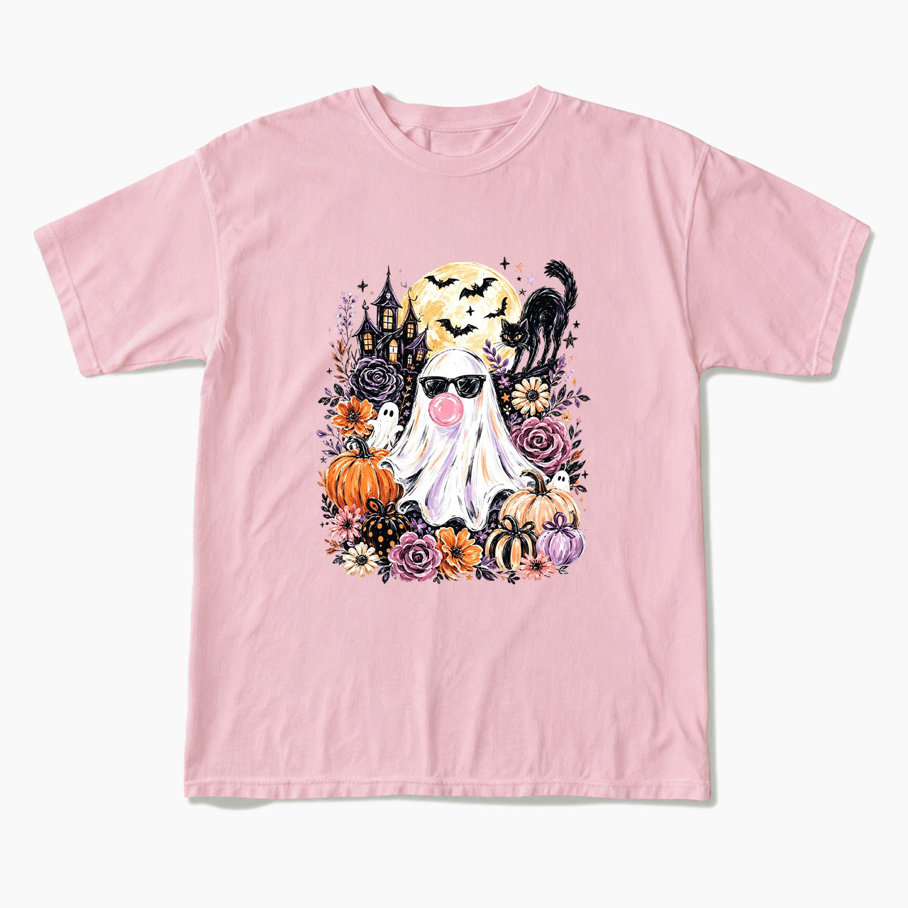 Ghost Blowing Bubble Gum Halloween T Shirts