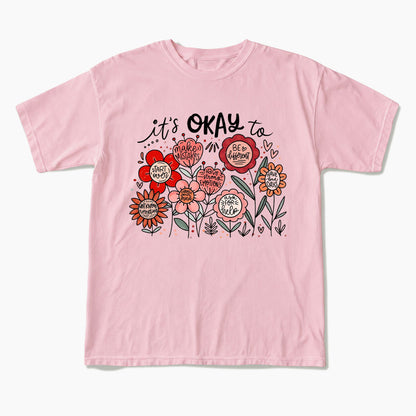 It's Okay to Boho Floral T Shirts