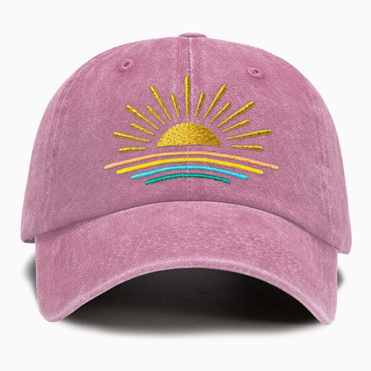 Embroidered Sunset Washed Baseball Cap