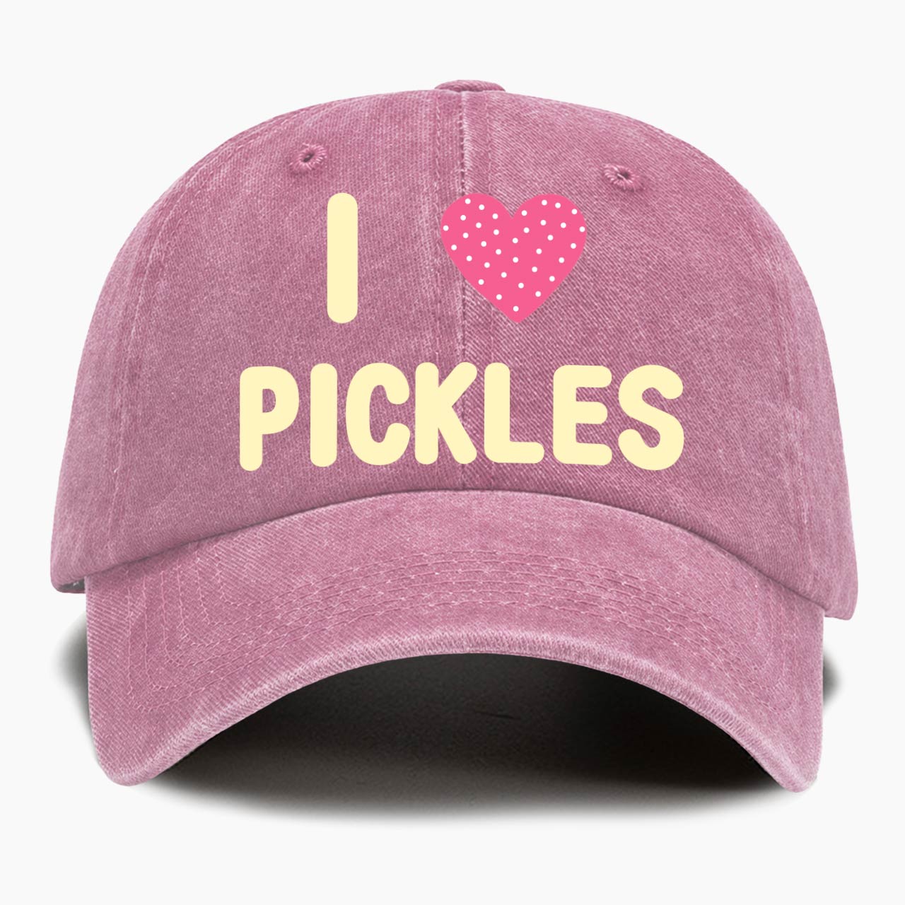 I Love Pickles Washed Baseball Cap