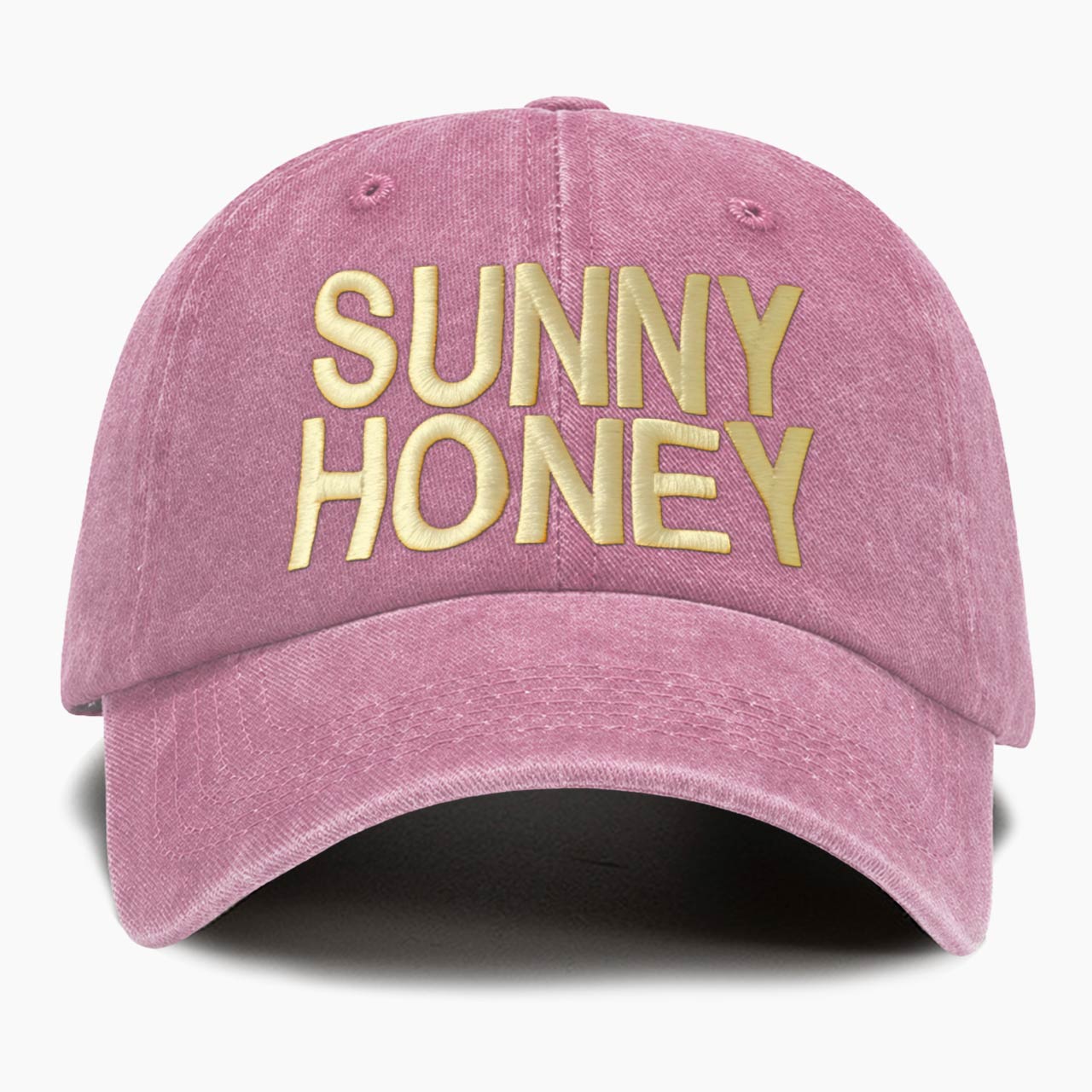 Embroidered Sunny Honey Washed Baseball Cap