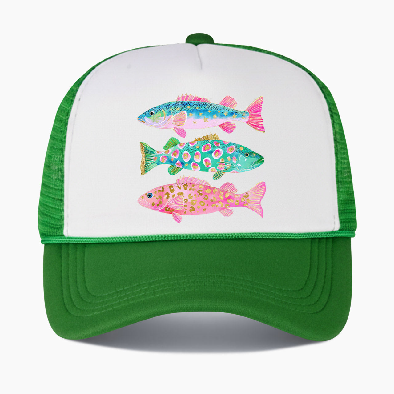 Colorful Fish Colorblock Trucker Hat