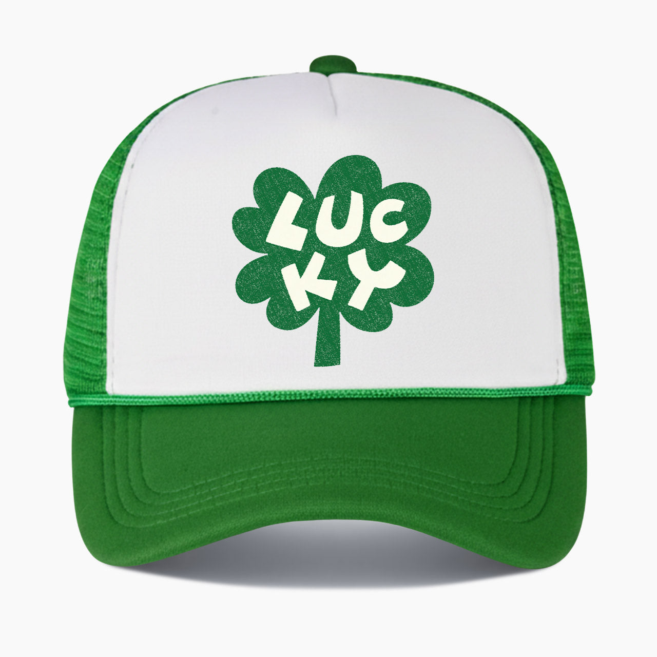 Lucky Clover Colorblock Trucker Hat